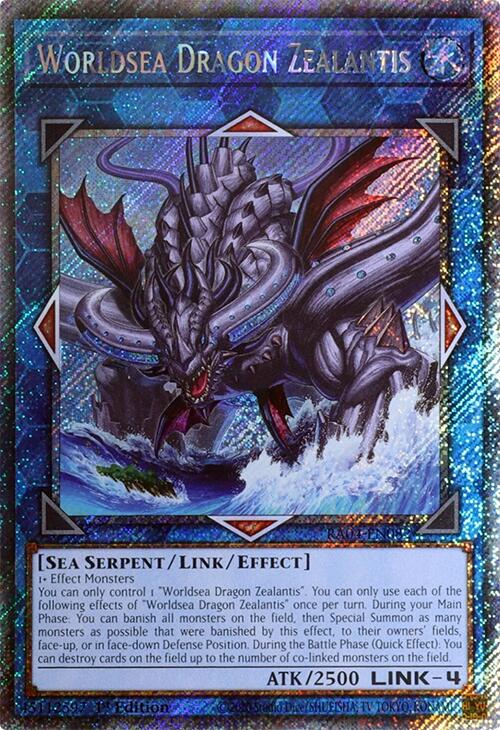 Worldsea Dragon Zealantis [RA04-EN082] Platinum Secret Rare