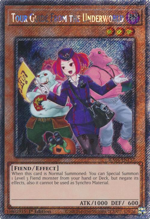 Tour Guide from the Underworld (Alternate Art) [RA04-EN157] Platinum Secret Rare