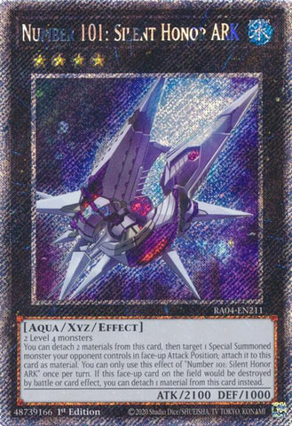 Number 101: Silent Honor ARK [RA04-EN211] Platinum Secret Rare