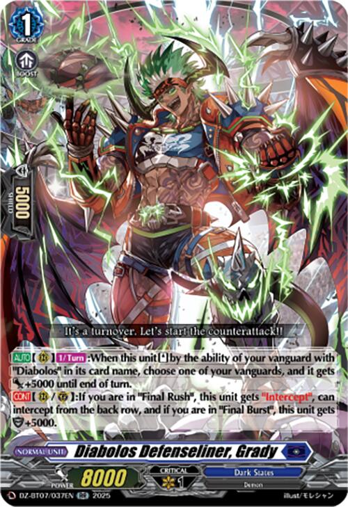 Diabolos Defenseliner, Grady (DZ-BT07/037EN) [Moon Fangs & Cerulean Blaze]