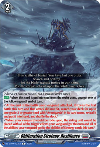 Obliteration Strategy: Resilience (DZ-BT07/123EN) [Moon Fangs & Cerulean Blaze]