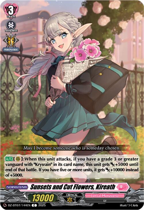 Sunsets and Cut Flowers, Kireath (DZ-BT07/144EN) [Moon Fangs & Cerulean Blaze]