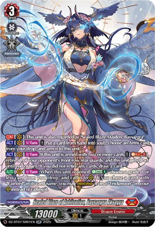 Sealed Blaze of Arbitration, Bavsargra Aksayya (DZ-BT07/SR01EN) [Moon Fangs & Cerulean Blaze]