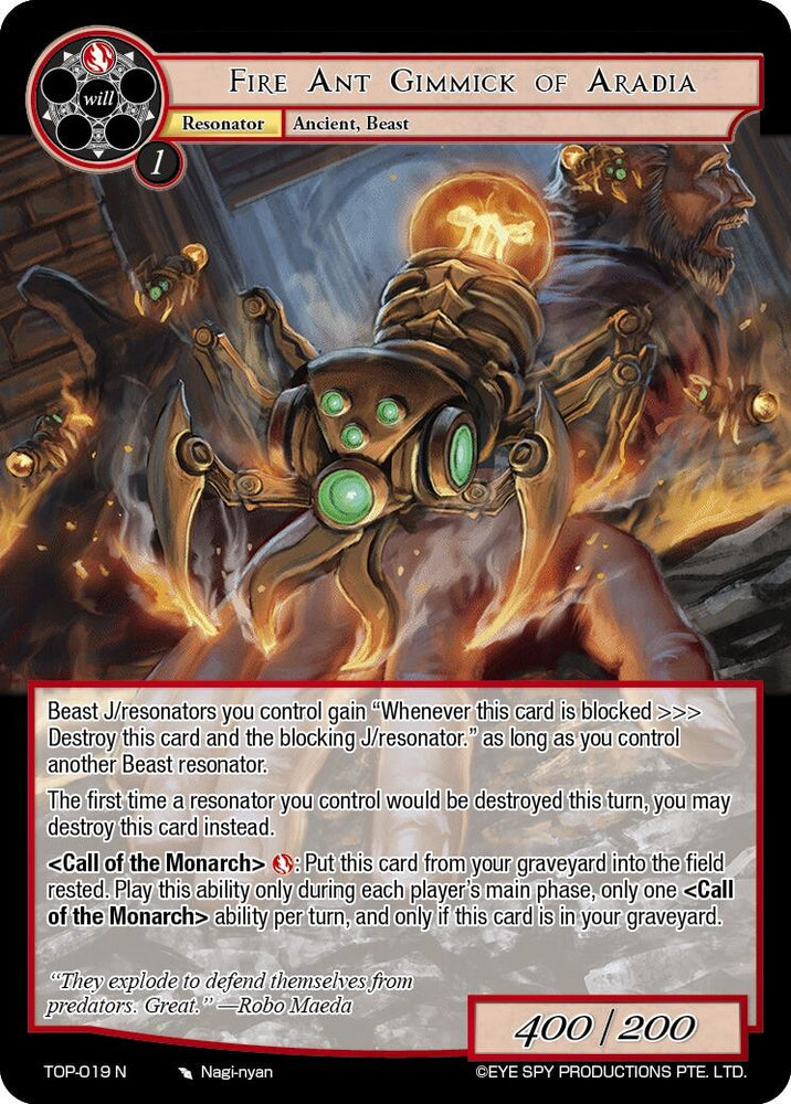 Fire Ant Gimmick of Aradia (TOP-019 N) [Ten Oaths of Protopaterpolis' War]