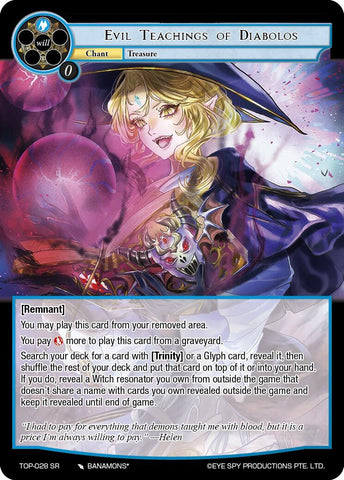 Evil Teachings of Diabolos (TOP-028 SR) [Ten Oaths of Protopaterpolis' War]