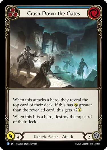 Crash Down the Gates (Blue) [SEA200] (High Seas)  Rainbow Foil