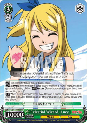 Celestial Wizard, Lucy (FT/EN-S02-030 RR RE) [Fairy Tail Chronicle Set]