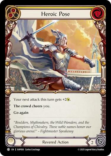 Heroic Pose (Yellow) [SUP058] (Super Slam)  Rainbow Foil