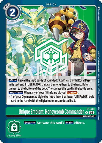Unique Emblem: Honeycomb Commander [P] (Dawn of Liberator Box Topper) [Promotional Cards]