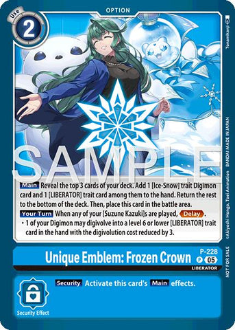 Unique Emblem: Frozen Crown [P-228] (Dawn of Liberator Box Topper) [Promotional Cards]