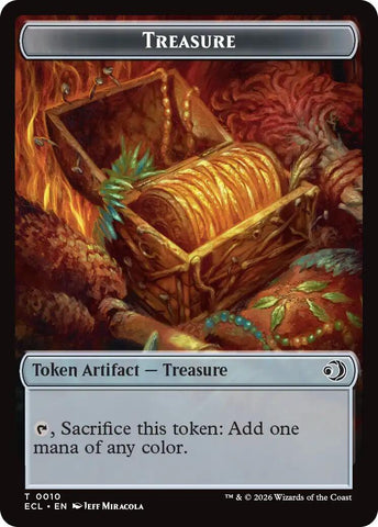 Scarecrow // Treasure Double-Sided Token [Lorwyn Eclipsed Tokens]