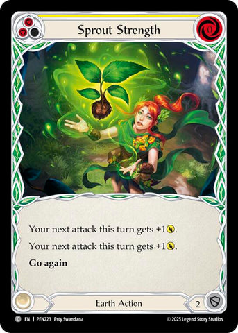Sprout Strength (Yellow) (Rainbow Foil) [PEN223] (Compendium of Rathe)  Rainbow Foil