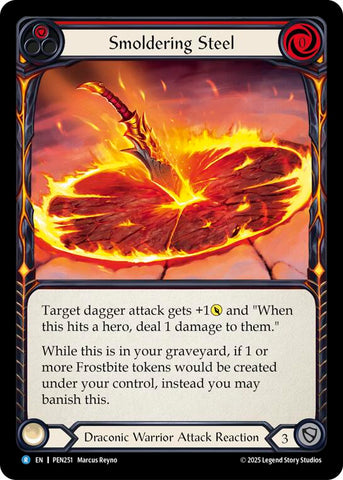 Smoldering Steel (Red) (Rainbow Foil) [PEN251] (Compendium of Rathe)  Rainbow Foil