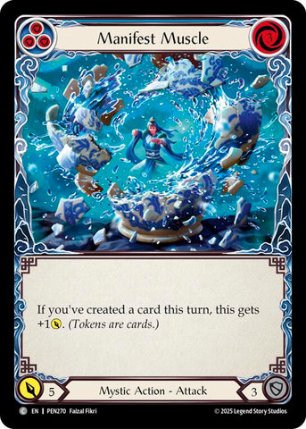 Manifest Muscle (Blue) (Rainbow Foil) [PEN270] (Compendium of Rathe)  Rainbow Foil