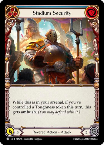 Stadium Security (Blue) (Rainbow Foil) [PEN296] (Compendium of Rathe)  Rainbow Foil