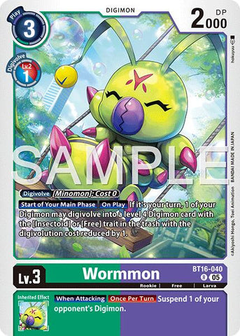 Wormmon [BT16-040] - BT16-040 (Reprint) [Advanced Booster Digimon Generation]