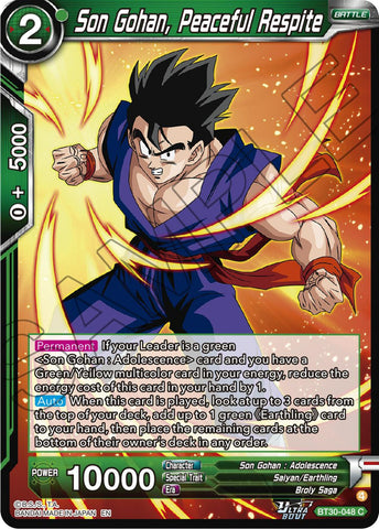 Son Gohan, Peaceful Respite (BT30-048) [Three Glorious Fighters]