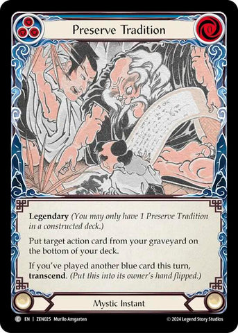 Preserve Tradition // Inner Chi [ZEN025] (Part the Mistveil Zen Blitz Deck)