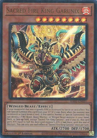 Sacred Fire King Garunix (Ultra Rare) [RA05-EN031] Ultra Rare