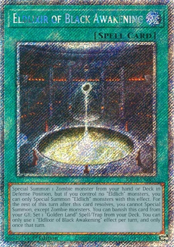 Eldlixir of Black Awakening (Platinum Secret Rare) [RA05-EN065] Platinum Secret Rare