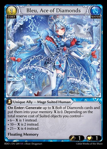 Bleu, Ace of Diamonds (209) [Radiant Origins]