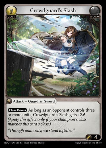 Crowdguard's Slash (Curio Foil) (65) [Radiant Origins]