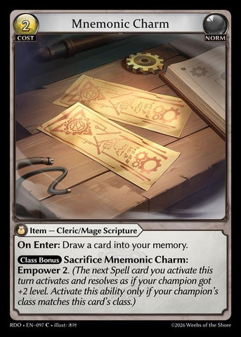 Mnemonic Charm (Curio Foil) (97) [Radiant Origins]