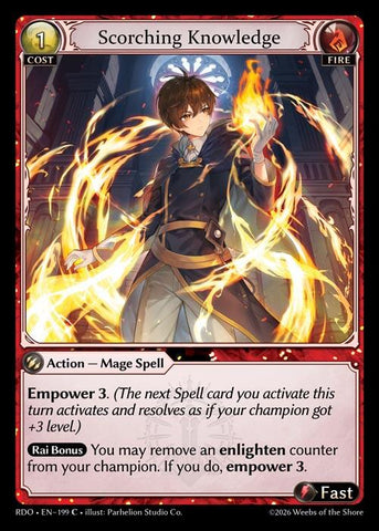 Scorching Knowledge (Curio Foil) (199) [Radiant Origins]