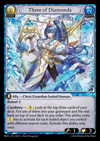 Three of Diamonds (Curio Foil) (248) [Radiant Origins]