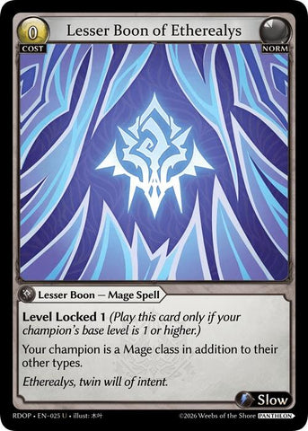 Lesser Boon of Etherealys (25) [Radiant Origins: Pantheon]
