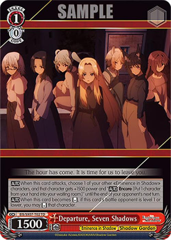 Departure, Seven Shadows (EIS/SX07-T02) [The Eminence in Shadow]