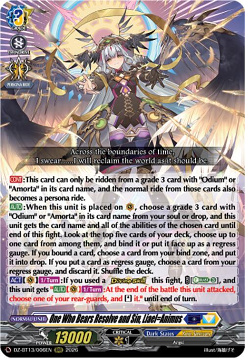 One Who Bears Resolve and Sin, Liael=Animus (DZ-BT13/006EN) [Parallactic Clash]