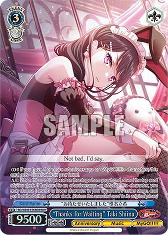 "Thanks for Waiting" Taki Shiina (BD/WE49-E56BDR) [BanG Dream! 10th Anniversary! Premium Booster]