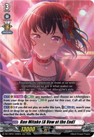 Ran Mitake [A Vow at the End] (DZ-TBP01/006EN) [BanG Dream! Girls Band Party!]