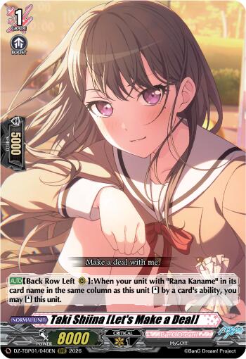 Taki Shiina [Let's Make a Deal] (DZ-TBP01/040EN) [BanG Dream! Girls Band Party!]