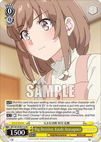 Big Decision, Kaede Azusagawa (SR) (SBY/W136-E011S) [Rascal Does Not Dream of Santa Claus]