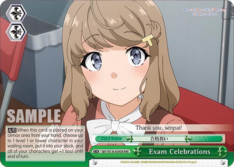 Exam Celebrations (RRR) (SBY/W136-E045R) [Rascal Does Not Dream of Santa Claus]