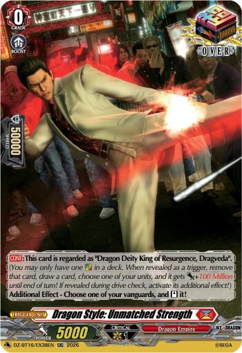 Dragon Style: Unmatched Strength (DZ-BT16/EX38EN) [Parallactic Dawn]
