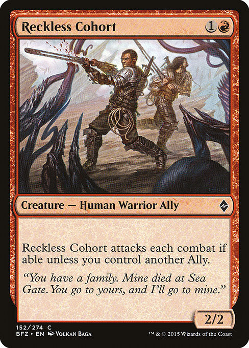 Reckless Cohort [Battle for Zendikar] - BinderPOS Limited (dev2)
