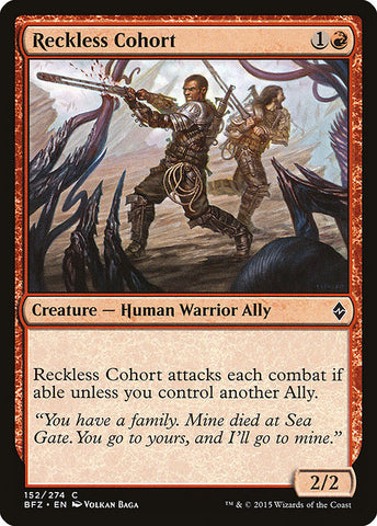 Reckless Cohort [Battle for Zendikar] - BinderPOS Limited (dev2)