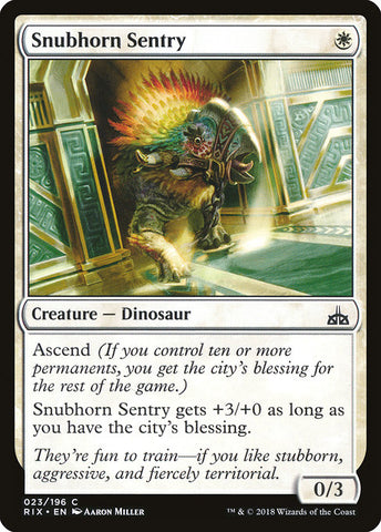 Snubhorn Sentry [Rivals of Ixalan]