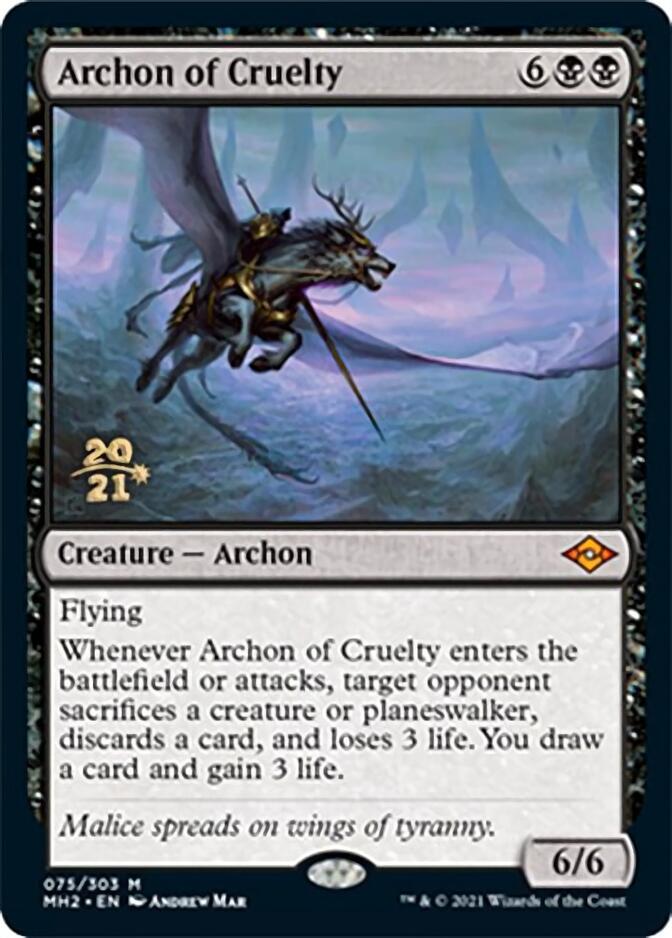 Archon of Cruelty (Prerelease) [Modern Horizons 2 Prerelease Promos]