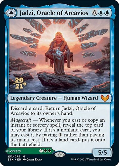 Jadzi, Oracle of Arcavios // Journey to the Oracle (Prerelease) [Strixhaven: School of Mages Prerelease Promos]