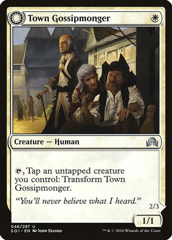 Town Gossipmonger // Incited Rabble [Shadows over Innistrad]