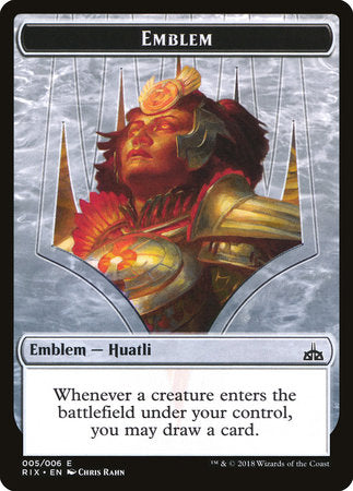 Emblem - Huatli [Rivals of Ixalan Tokens]