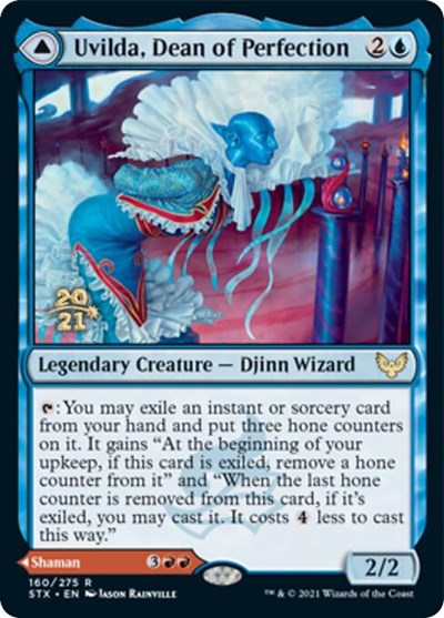 Uvilda, Dean of Perfection // Nassari, Dean of Expression (Prerelease) [Strixhaven: School of Mages Prerelease Promos]