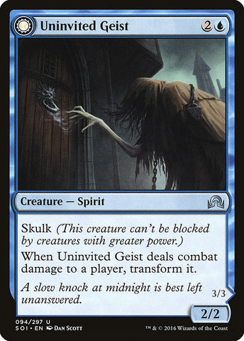 Uninvited Geist // Unimpeded Trespasser [Shadows over Innistrad]