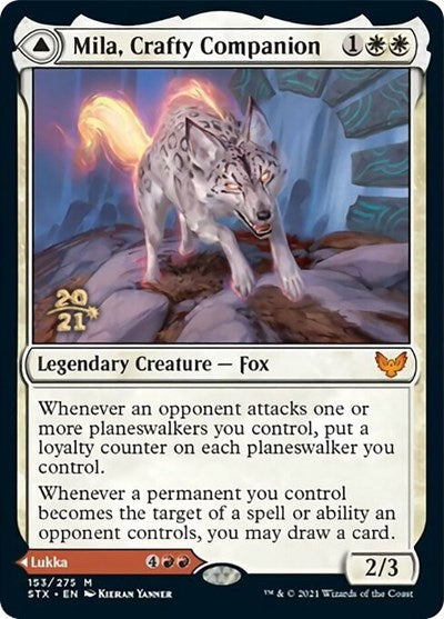 Mila, Crafty Companion // Lukka, Wayward Bonder (Prerelease) [Strixhaven: School of Mages Prerelease Promos]