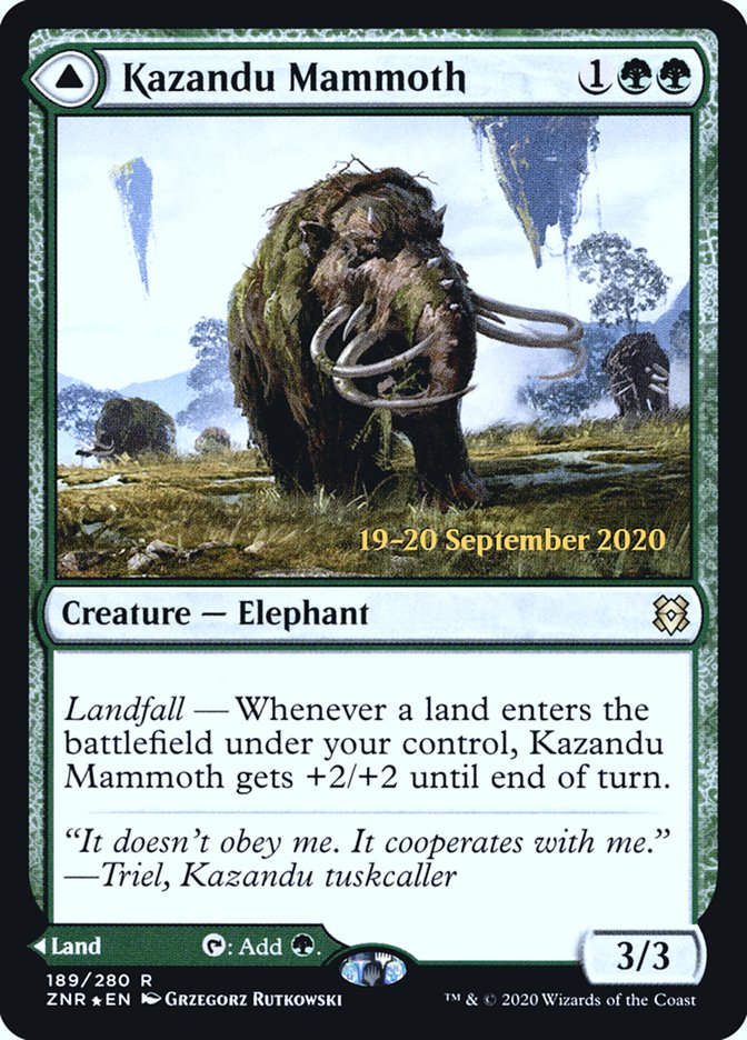 Kazandu Mammoth // Kazandu Valley [Zendikar Rising Promos]