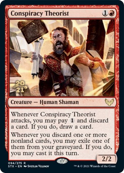 Conspiracy Theorist (Prerelease) [Strixhaven: School of Mages Prerelease Promos]